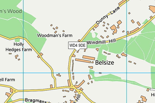 WD4 9DE map - OS VectorMap District (Ordnance Survey)