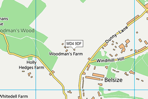 WD4 9DF map - OS VectorMap District (Ordnance Survey)