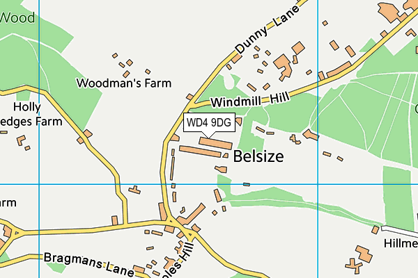 WD4 9DG map - OS VectorMap District (Ordnance Survey)