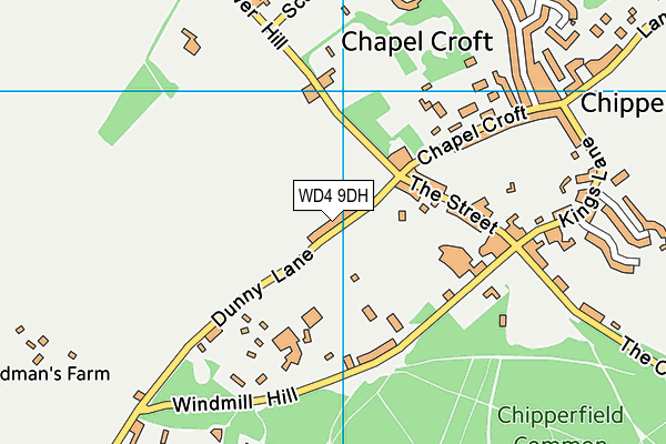 WD4 9DH map - OS VectorMap District (Ordnance Survey)