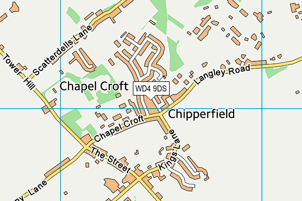 WD4 9DS map - OS VectorMap District (Ordnance Survey)