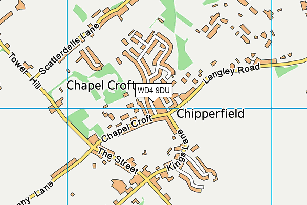 WD4 9DU map - OS VectorMap District (Ordnance Survey)