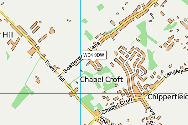 WD4 9DW map - OS VectorMap District (Ordnance Survey)