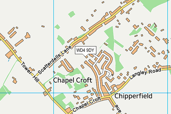 WD4 9DY map - OS VectorMap District (Ordnance Survey)