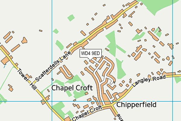 WD4 9ED map - OS VectorMap District (Ordnance Survey)