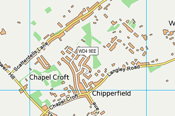 WD4 9EE map - OS VectorMap District (Ordnance Survey)