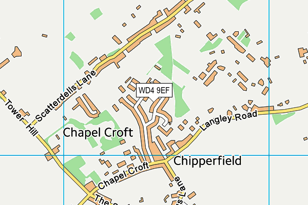 WD4 9EF map - OS VectorMap District (Ordnance Survey)