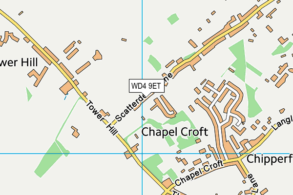 WD4 9ET map - OS VectorMap District (Ordnance Survey)