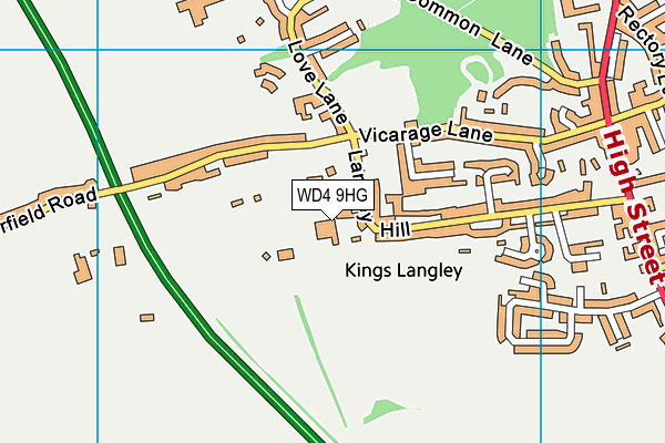 Langley Hill Independent School map (WD4 9HG) - OS VectorMap District (Ordnance Survey)