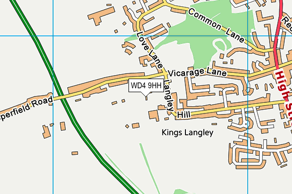 WD4 9HH map - OS VectorMap District (Ordnance Survey)