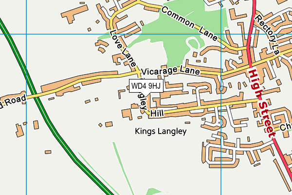 WD4 9HJ map - OS VectorMap District (Ordnance Survey)