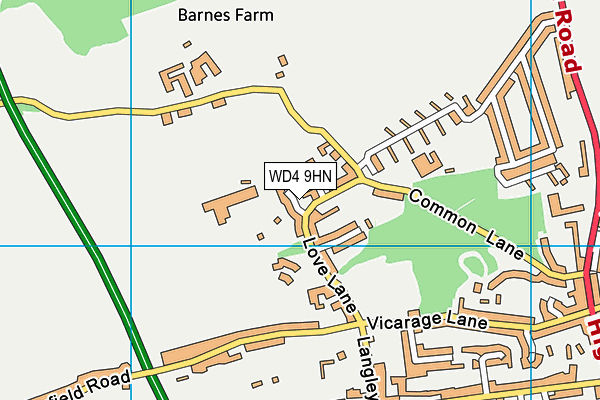 Kings Langley School map (WD4 9HN) - OS VectorMap District (Ordnance Survey)