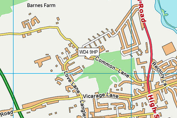WD4 9HP map - OS VectorMap District (Ordnance Survey)