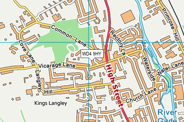 WD4 9HY map - OS VectorMap District (Ordnance Survey)