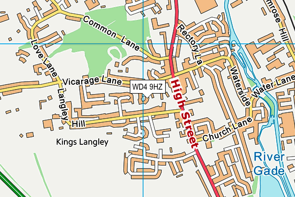 WD4 9HZ map - OS VectorMap District (Ordnance Survey)
