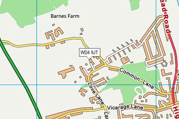 WD4 9JT map - OS VectorMap District (Ordnance Survey)