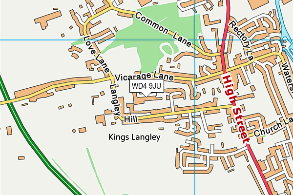 WD4 9JU map - OS VectorMap District (Ordnance Survey)