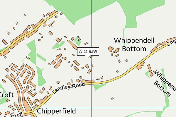 WD4 9JW map - OS VectorMap District (Ordnance Survey)