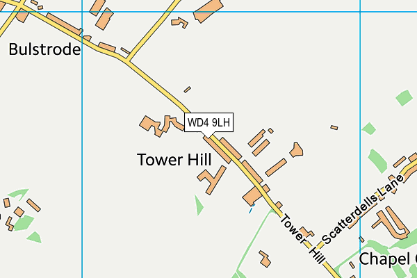 WD4 9LH map - OS VectorMap District (Ordnance Survey)