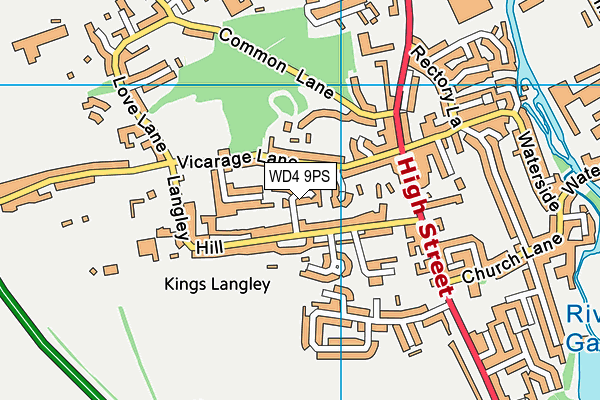 WD4 9PS map - OS VectorMap District (Ordnance Survey)