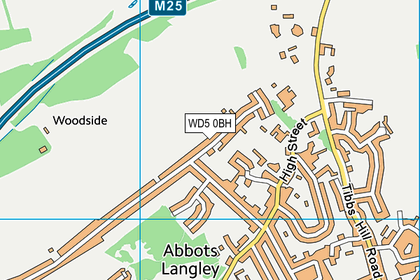 WD5 0BH map - OS VectorMap District (Ordnance Survey)