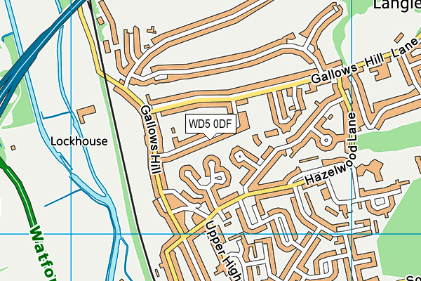 WD5 0DF map - OS VectorMap District (Ordnance Survey)