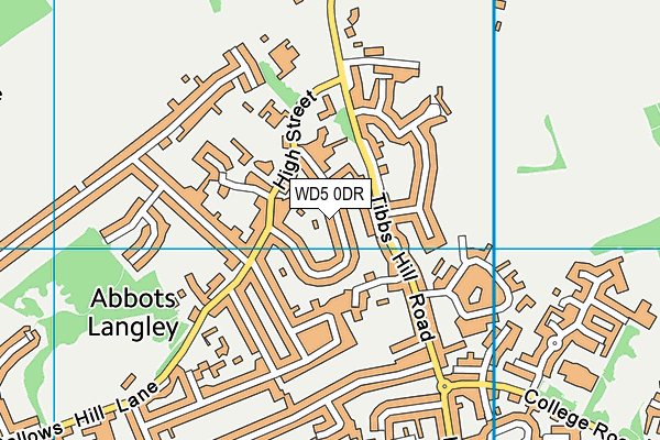WD5 0DR map - OS VectorMap District (Ordnance Survey)