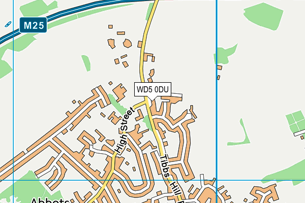 WD5 0DU map - OS VectorMap District (Ordnance Survey)