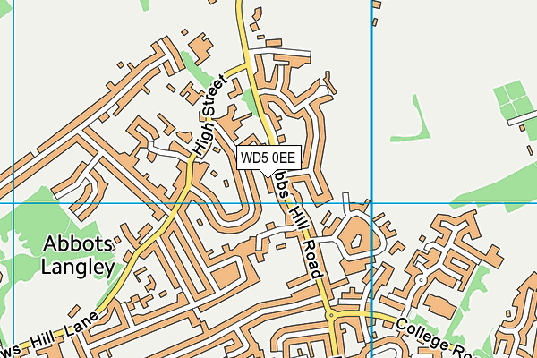 WD5 0EE map - OS VectorMap District (Ordnance Survey)