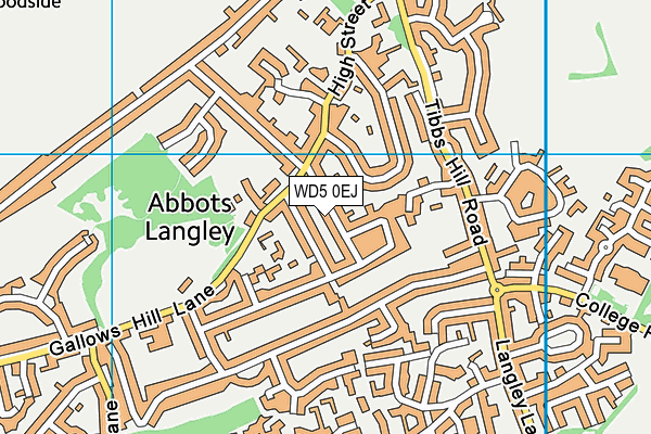 WD5 0EJ map - OS VectorMap District (Ordnance Survey)