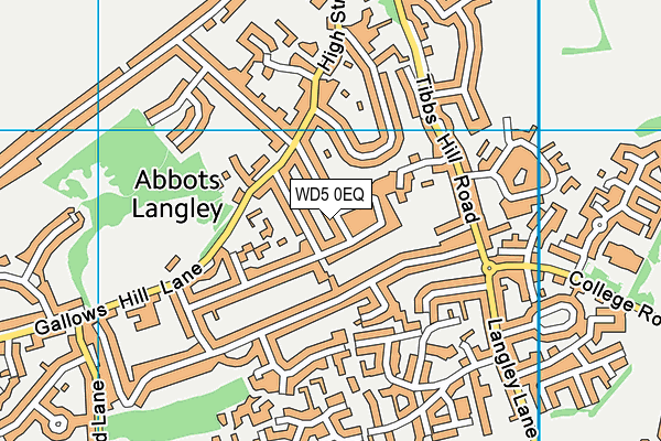 WD5 0EQ map - OS VectorMap District (Ordnance Survey)