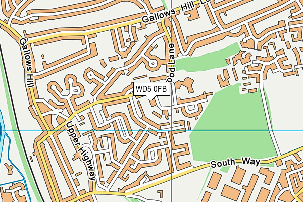 WD5 0FB map - OS VectorMap District (Ordnance Survey)