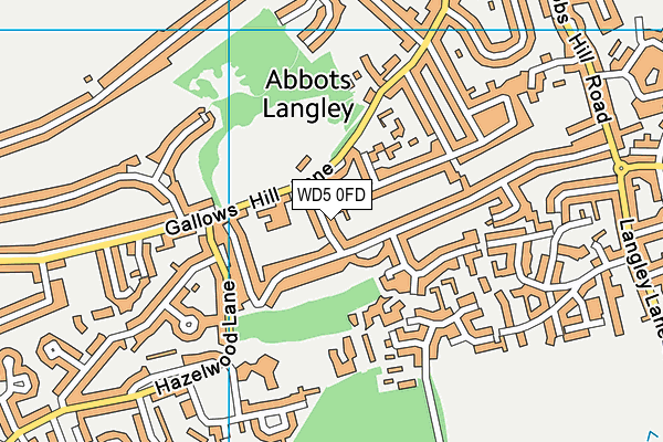 WD5 0FD map - OS VectorMap District (Ordnance Survey)