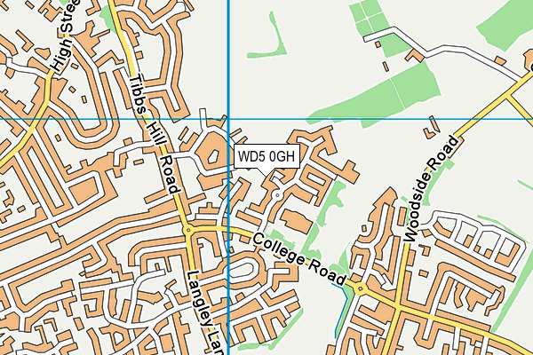 WD5 0GH map - OS VectorMap District (Ordnance Survey)