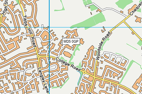 WD5 0GP map - OS VectorMap District (Ordnance Survey)