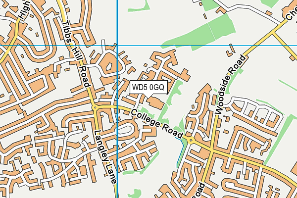 WD5 0GQ map - OS VectorMap District (Ordnance Survey)