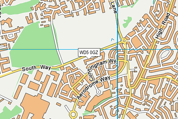 WD5 0GZ map - OS VectorMap District (Ordnance Survey)