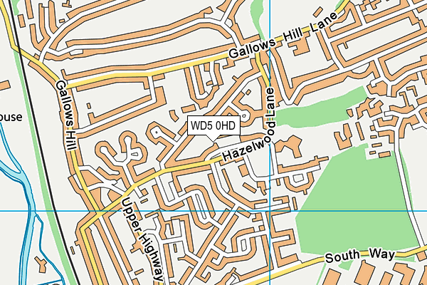 WD5 0HD map - OS VectorMap District (Ordnance Survey)