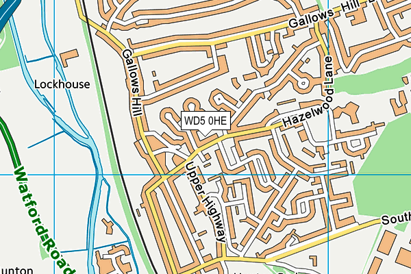 WD5 0HE map - OS VectorMap District (Ordnance Survey)