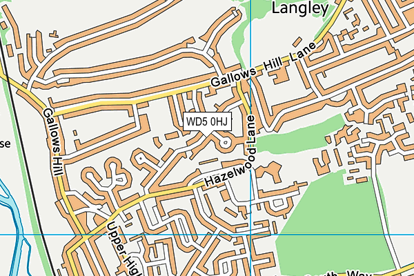 WD5 0HJ map - OS VectorMap District (Ordnance Survey)