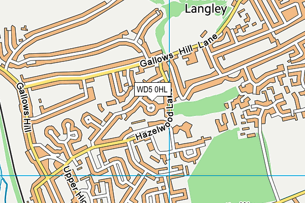 WD5 0HL map - OS VectorMap District (Ordnance Survey)