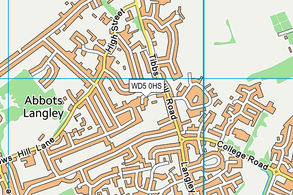 WD5 0HS map - OS VectorMap District (Ordnance Survey)