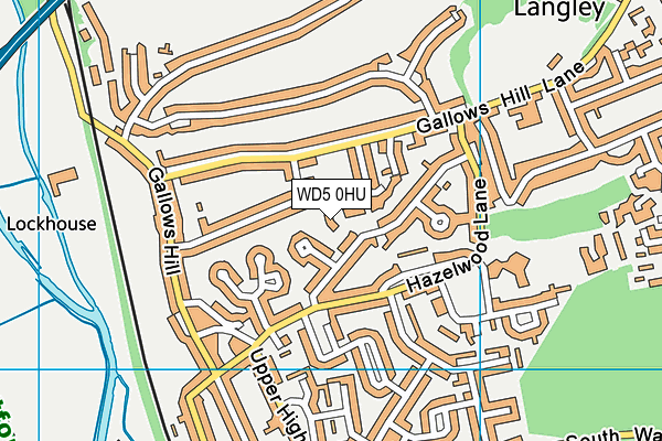 WD5 0HU map - OS VectorMap District (Ordnance Survey)