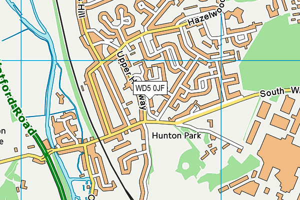WD5 0JF map - OS VectorMap District (Ordnance Survey)