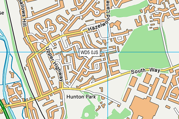 WD5 0JS map - OS VectorMap District (Ordnance Survey)