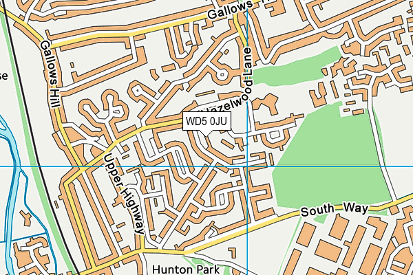 WD5 0JU map - OS VectorMap District (Ordnance Survey)