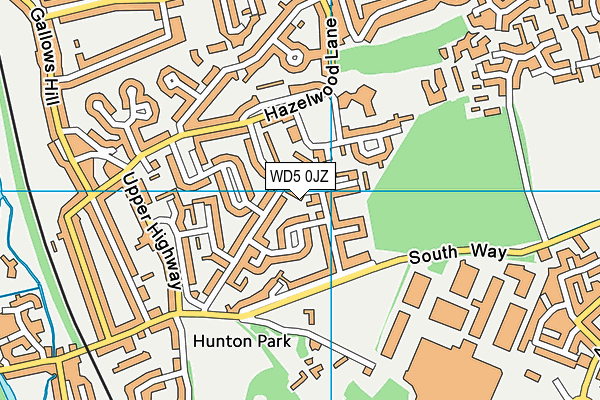 WD5 0JZ map - OS VectorMap District (Ordnance Survey)