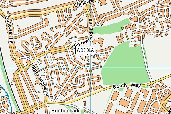 WD5 0LA map - OS VectorMap District (Ordnance Survey)