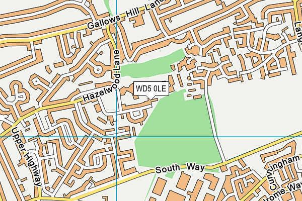 WD5 0LE map - OS VectorMap District (Ordnance Survey)