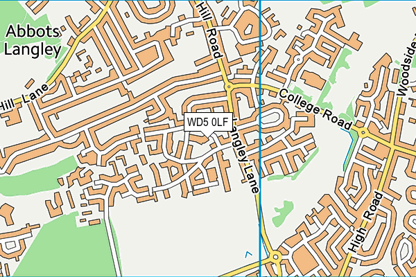 WD5 0LF map - OS VectorMap District (Ordnance Survey)